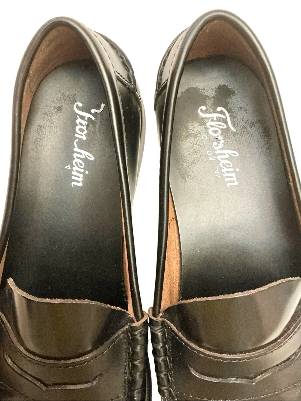 Florsheim Berkley Black Leather Penny Loafers  Moc Toe Slip-Ons Size-8.5D Men’s